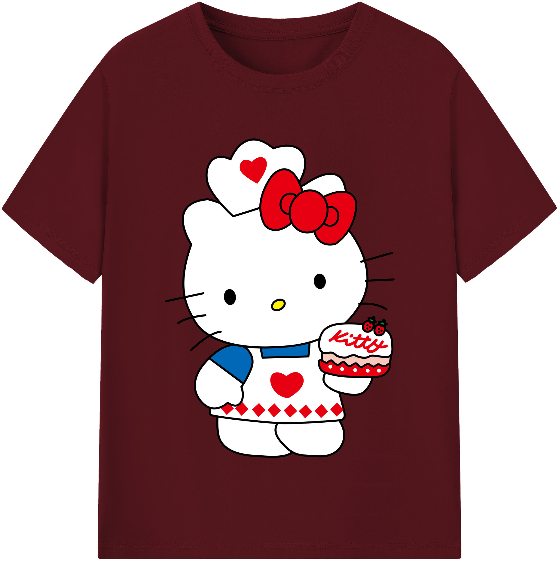（画像用） Hello Kitty ハローキティ 綿100％半袖Tシャツ（フロントプリント）